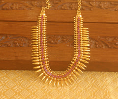Gold plated Ruby Mulla mottu necklace Tanvi34