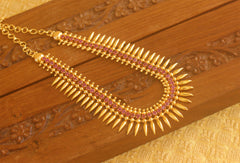 Gold plated Ruby Mulla mottu necklace Tanvi34