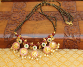 Ganesh Gold Plated Black Beads Necklace T2372