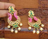 Matte Finish Twin Peacock Earrings T2784