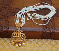 Matte Finish Ram Parivar Beads Necklace T2271