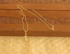 Gold plated cross pendant with chain Tanvi43