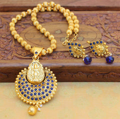 Gold Plated Temple Handmade Necklace Set T2607