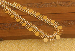 Designer Gold plated Temple coin long necklace Tanvi47