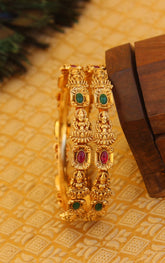 Matte Finish Temple Stone Bangles T2998