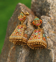 Temple Meenakari Gopuram Earrings Tanvi1137