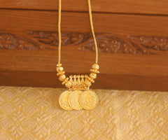 Gold plated coin temple necklace Tanvi102