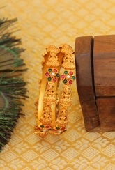 Matte Finish Temple Lakshmi Bangles T3006