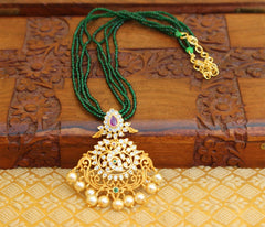 Matte Finish Peacock Handmade Beads Necklace T2248