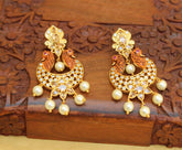 Matte Finish Twin Peacock Earrings T2786