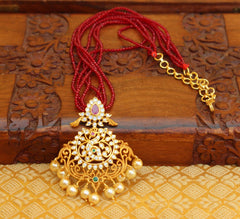 Matte Finish Peacock Handmade Beads Necklace T2249