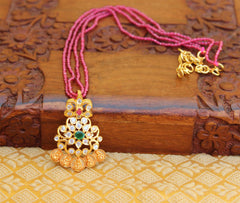 Matte Finish Kasu Handmade Beads Necklace T2255