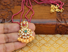 Matte Finish Kasu Handmade Beads Necklace T2255