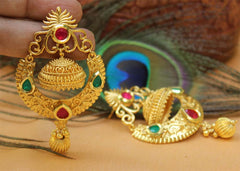 Gold Plated Stylish Jhumka Earrings T2516