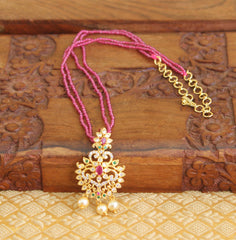 Gold Plated Handmade Beads Necklace T2311