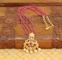 Gold Plated Handmade Beads Necklace T2317