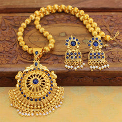 Handmade Gold Plated Peacock Necklace Set T2615