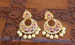 Gold Plated Stylish Stone Earrings T2506