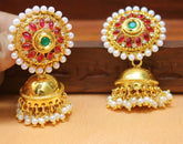 Gold Plated Pearl Stone Jhumka Earrings T2552