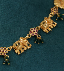 Gold plated elephant necklace Tanvi1126