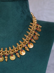 Gold plated coin temple necklace Tanvi1125