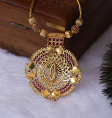 Gold plated krishna temple necklace Tanvi1123
