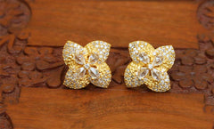 Gold Plated Studs Stone Earrings T2423