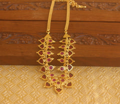 Gold plated palakka pink necklace Tanvi66
