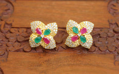 Gold Plated Studs Stone Earrings T2425