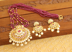 Matte Finish Handmade Beads Necklace Set T2247