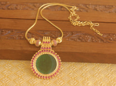Designer gold plated palakka necklace Tanvi75