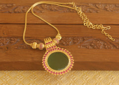 Designer gold plated palakka necklace Tanvi75