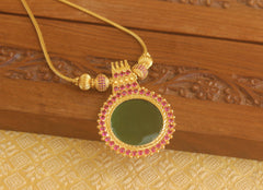 Designer gold plated palakka necklace Tanvi75