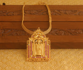 Lovely Designer gold plated Lord balaji pink stone necklace Tanvi78