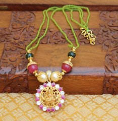 Temple Matte Finish Beads Handmade Necklace T2337