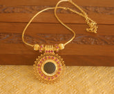Gold plated Palakka stone necklace Tanvi83