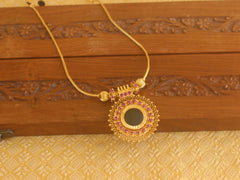 Gold plated Palakka stone necklace Tanvi83