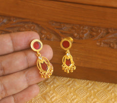 Gold plated Kerala style palakka earrings Tanvi92