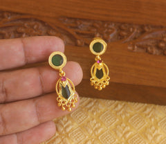 Gold plated Kerala style palakka earrings Tanvi94