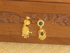 Gold plated Kerala style palakka earrings Tanvi94