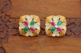 Matte Finish Multi Color Stud Earrings T2412