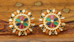 Matte Finish Multi Color Studs Earrings T2432