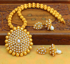 Gold Plated Handmade Stone Necklace Set T2638