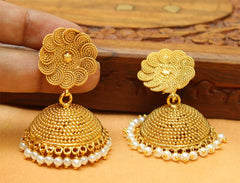 Gold Plated Jhumka Earrings T2575