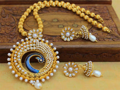Handmade Peacock Gold Plated Necklace Set T2650