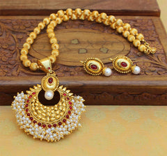 Gold Plated Handmade Pendant Necklace Set T2653
