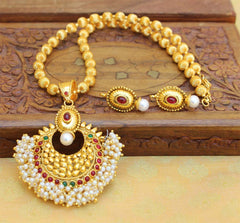 Gold Plated Handmade Pendant Necklace Set T2654
