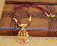 Matte Finish Ram Parivar Beads Necklace T2264