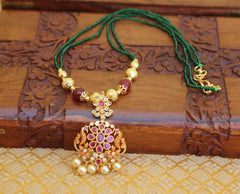 Matte Finish Peacock Beads Necklace T2265