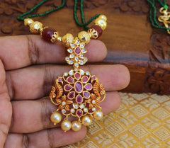 Matte Finish Peacock Beads Necklace T2265